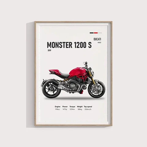 Cuadro Ducati Monster 1200 - Motociclismo Deportivo + Marco