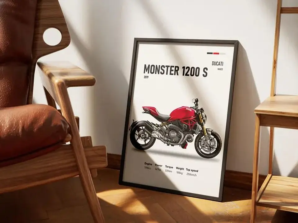 Cuadro Ducati Monster 1200 - Motociclismo Deportivo + Marco 2