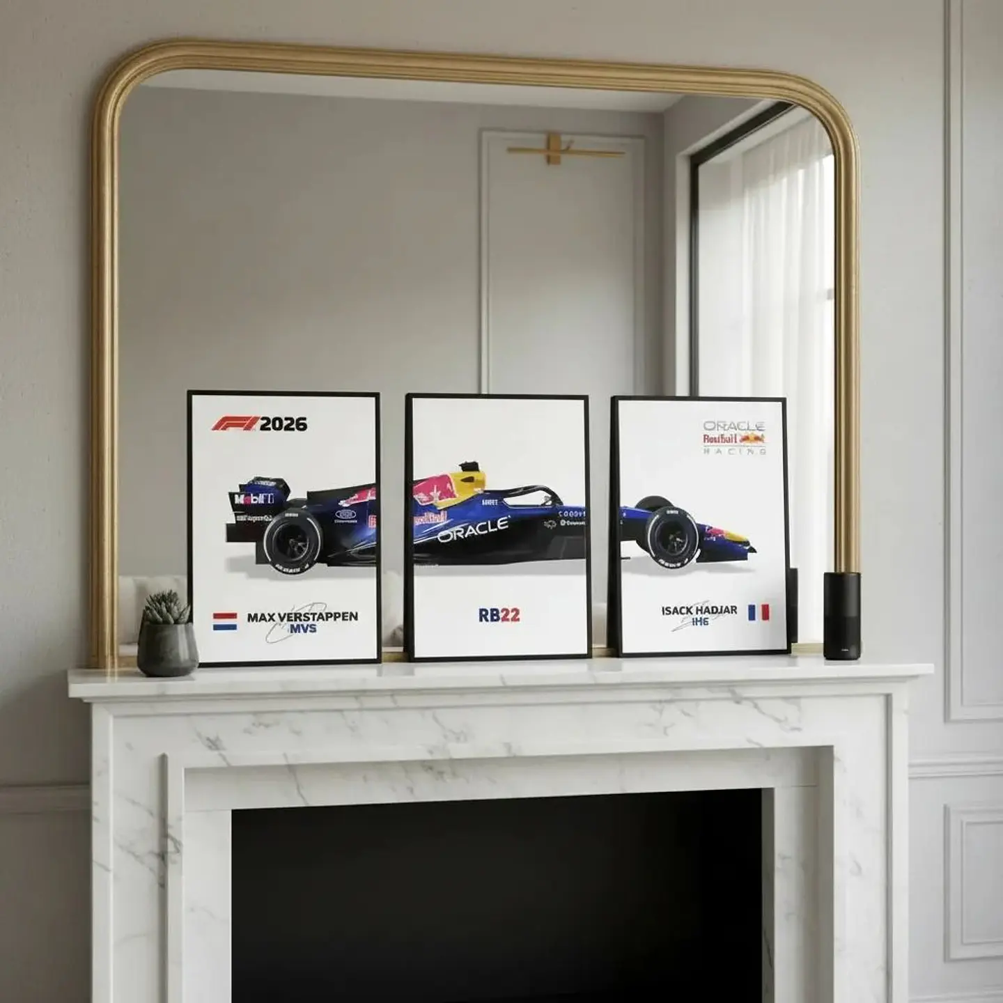 Set De 3 Cuadros Red Bull F1 RB22: Verstappen y Hadjar 2026 + Marco 2