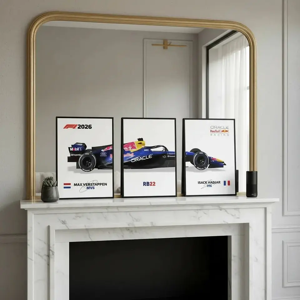 Set De 3 Cuadros Red Bull F1 RB22: Verstappen y Hadjar 2026 + Marco 2