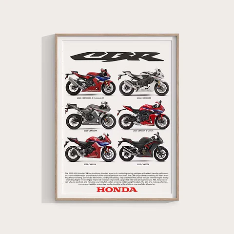 Cuadro Moto Honda CBR Superbike 2026 Colección + Marco