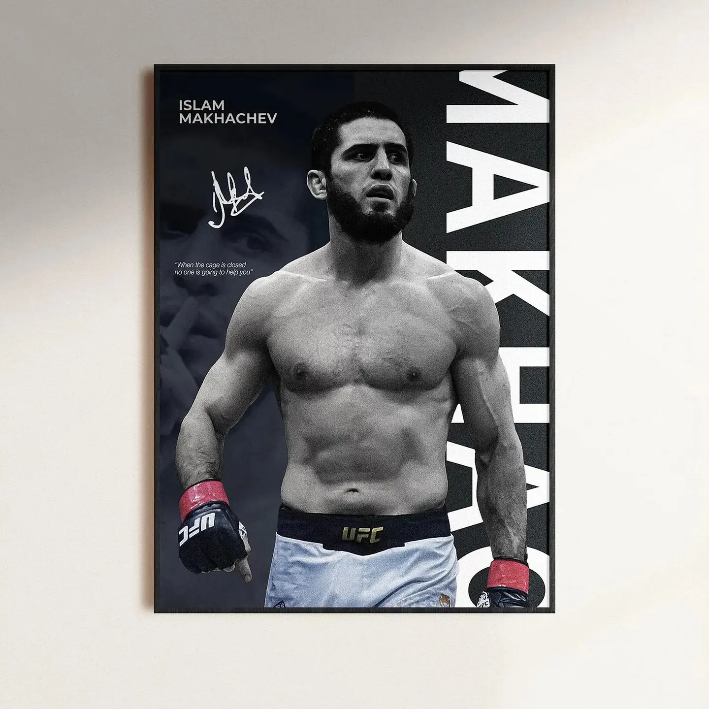 Cuadro UFC Islam Makhachev Campeón + Marco 1