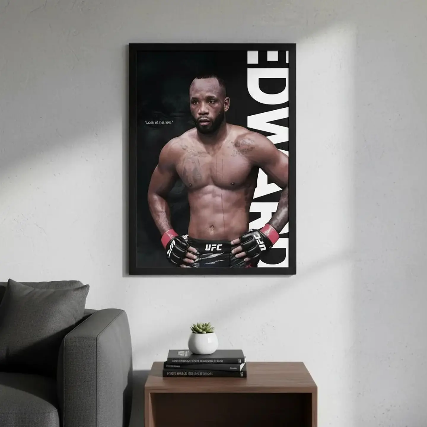 Cuadro UFC Leon Edwards Campeón Peso Wélter I + Marco Negro 1