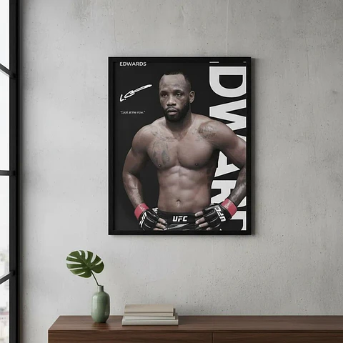 Cuadro UFC Leon Edwards Campeón Peso Wélter I + Marco Negro