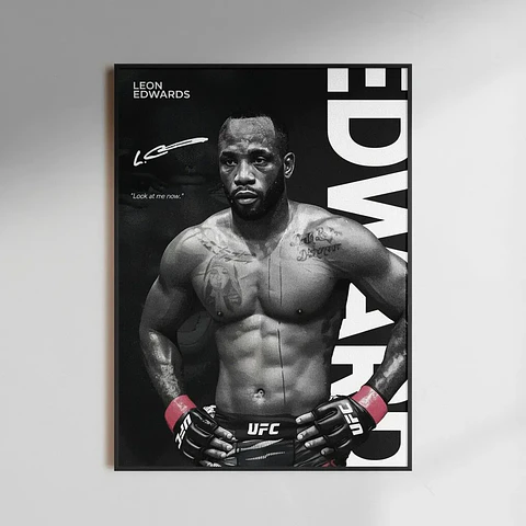 Cuadro UFC Leon Edwards Campeón Peso Wélter II+ Marco Negro