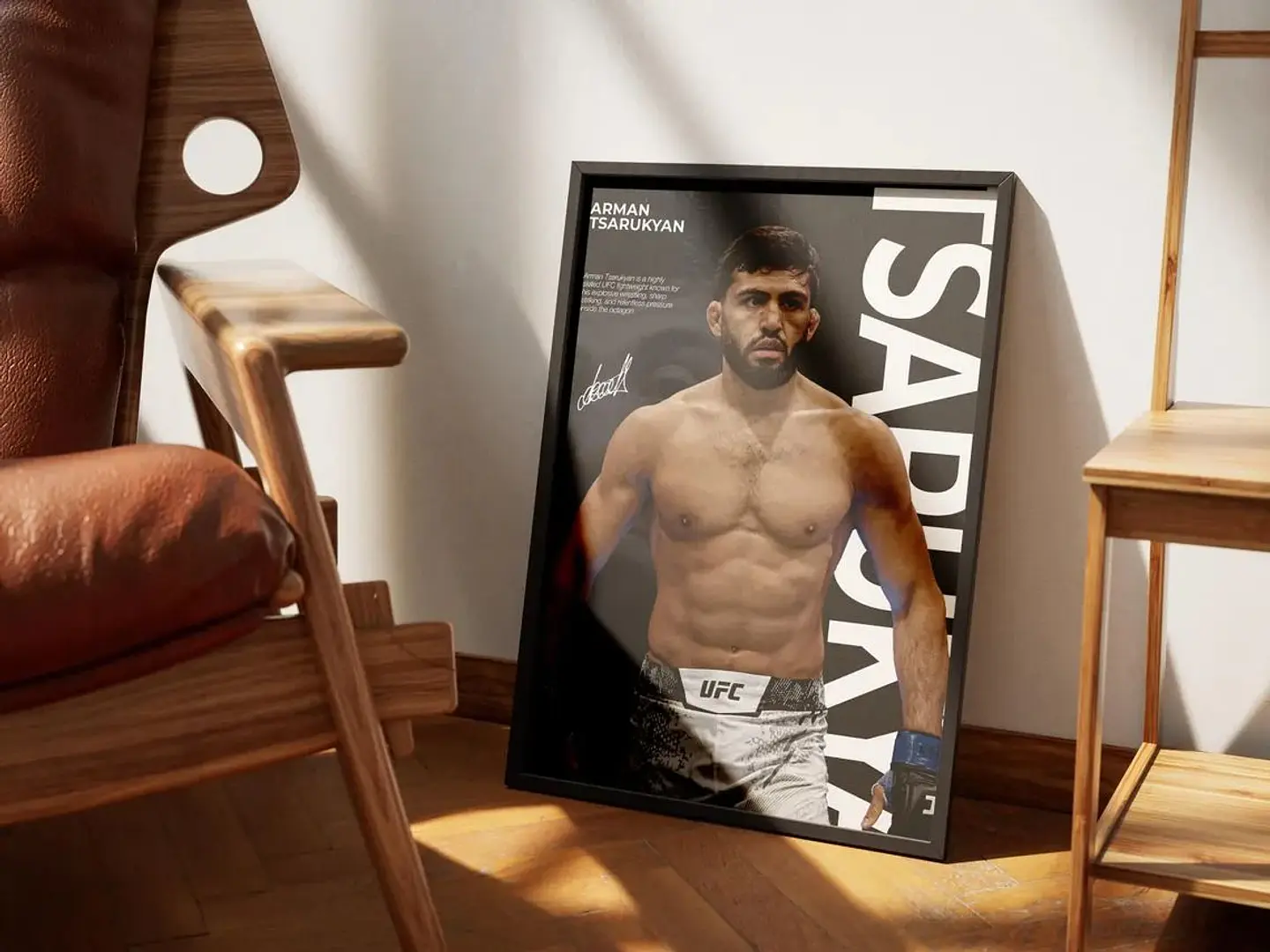 Cuadro Ufc Arman Tsarukyan Peso Ligero Mma + Marco Negro 2