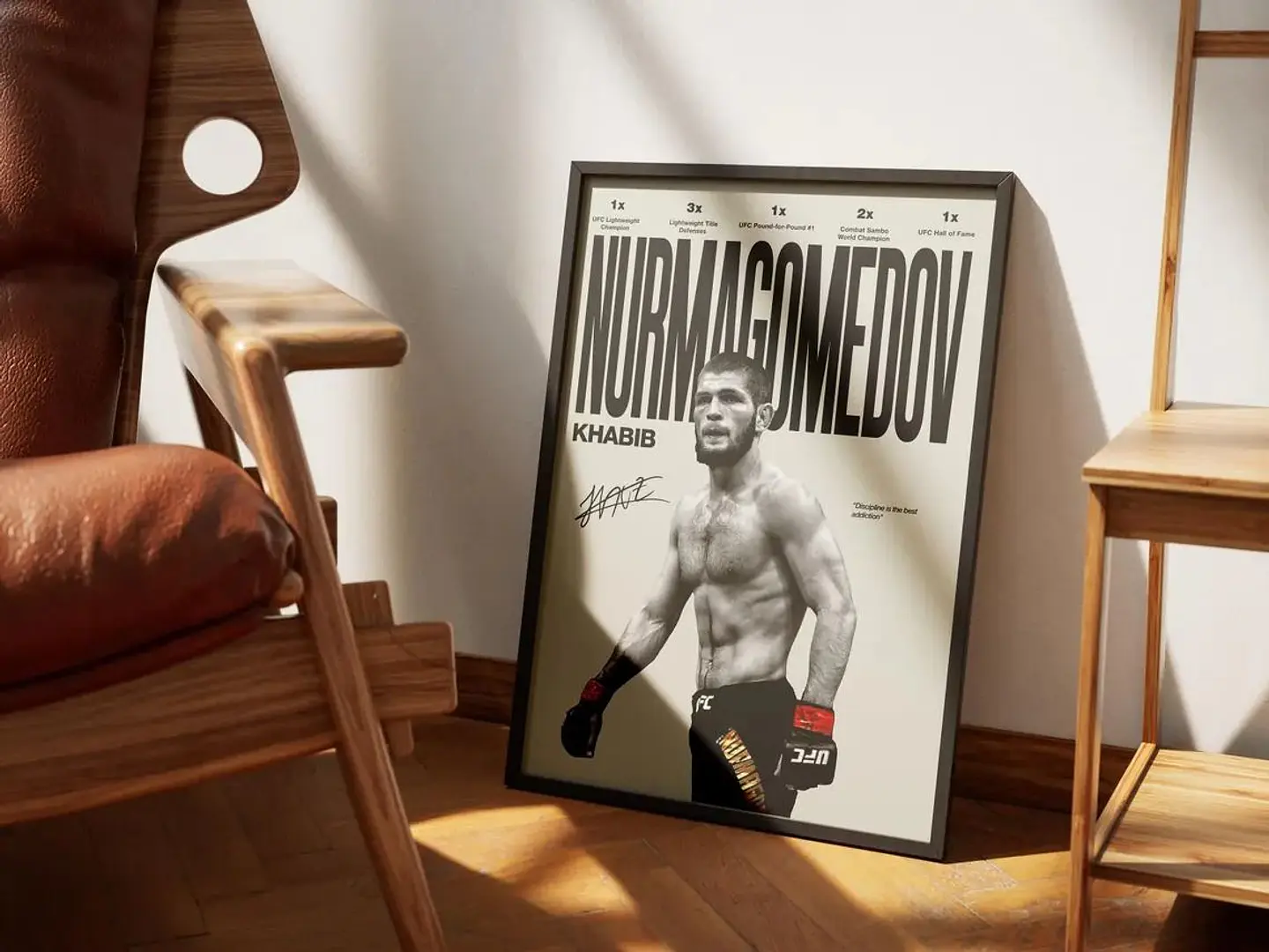 Cuadro UFC Khabib Nurmagomedov Leyenda Peso Ligero + Marco Negro 1