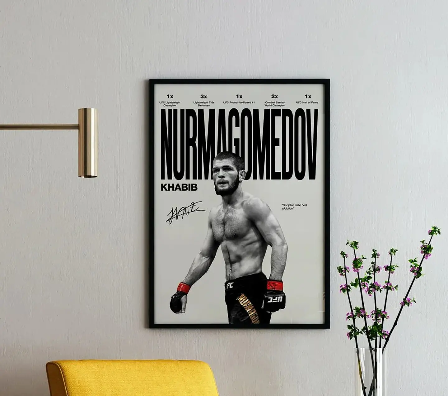 Cuadro UFC Khabib Nurmagomedov Leyenda Peso Ligero + Marco Negro 2