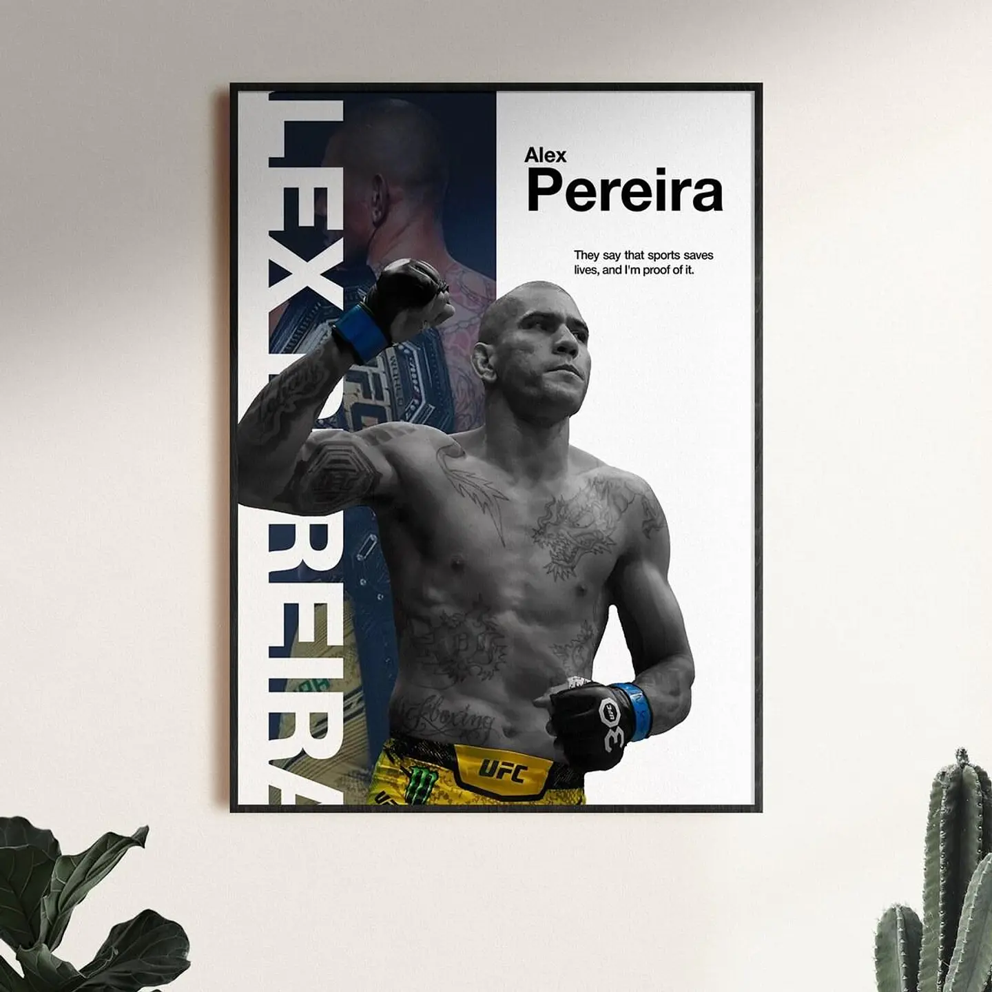 Cuadro Ufc Alex Pereira Cuadro Premium Con Marco Negro 1