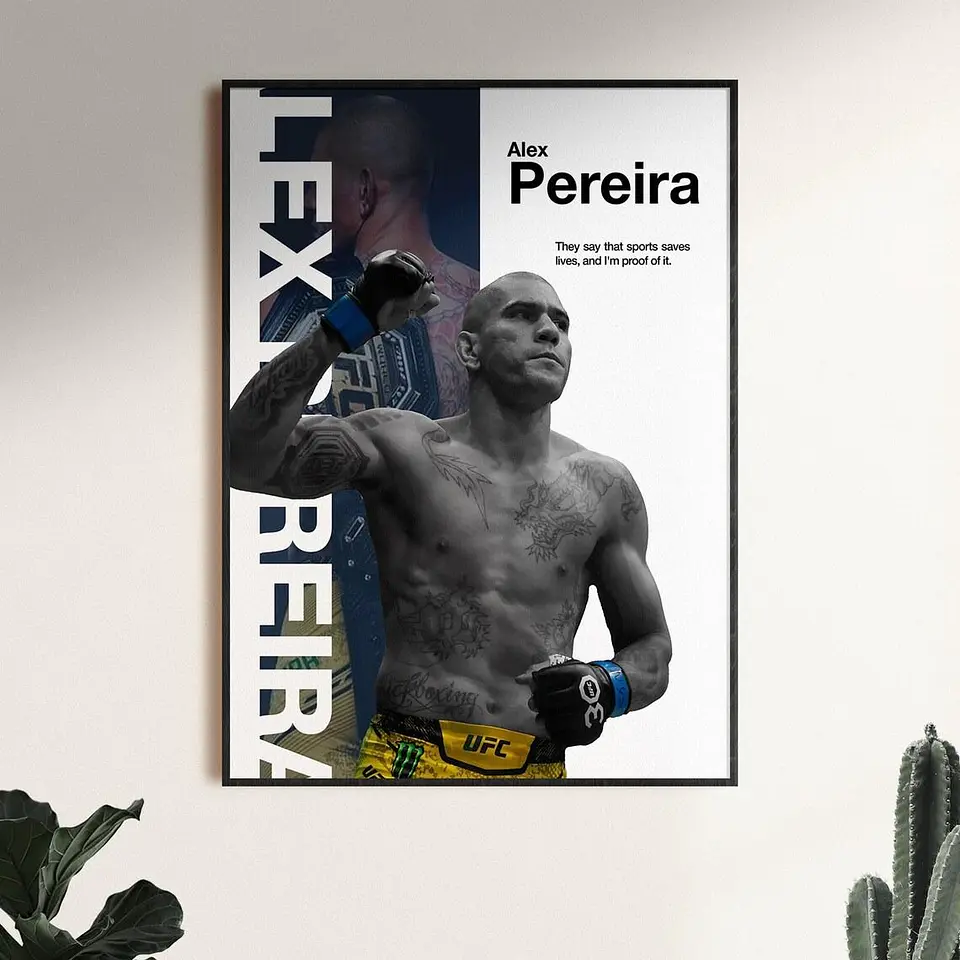 Cuadro Ufc Alex Pereira Cuadro Premium Con Marco Negro 1