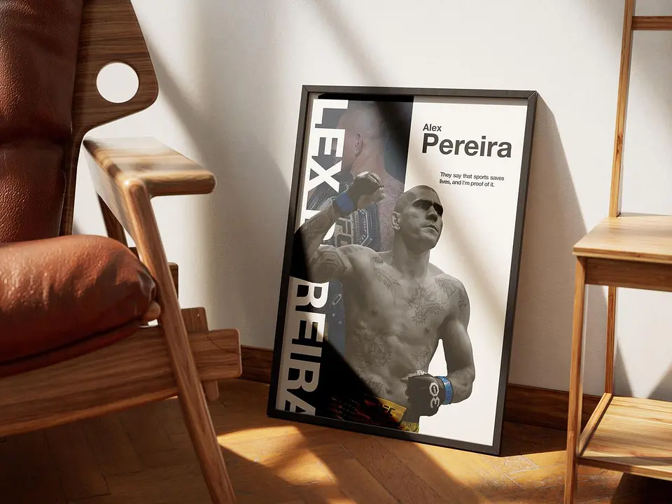 Cuadro Ufc Alex Pereira Cuadro Premium Con Marco Negro 2