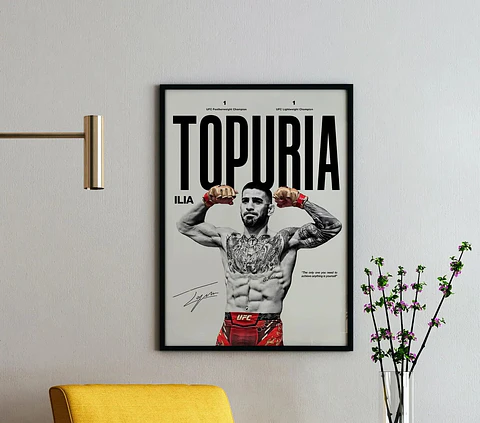 Cuadro Ilia Topuria Campeón Profesional Ufc Mma + Marco
