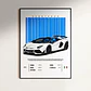 Cuadro Lamborghini Aventador Descapotable Blanco + Marco - Miniatura 1