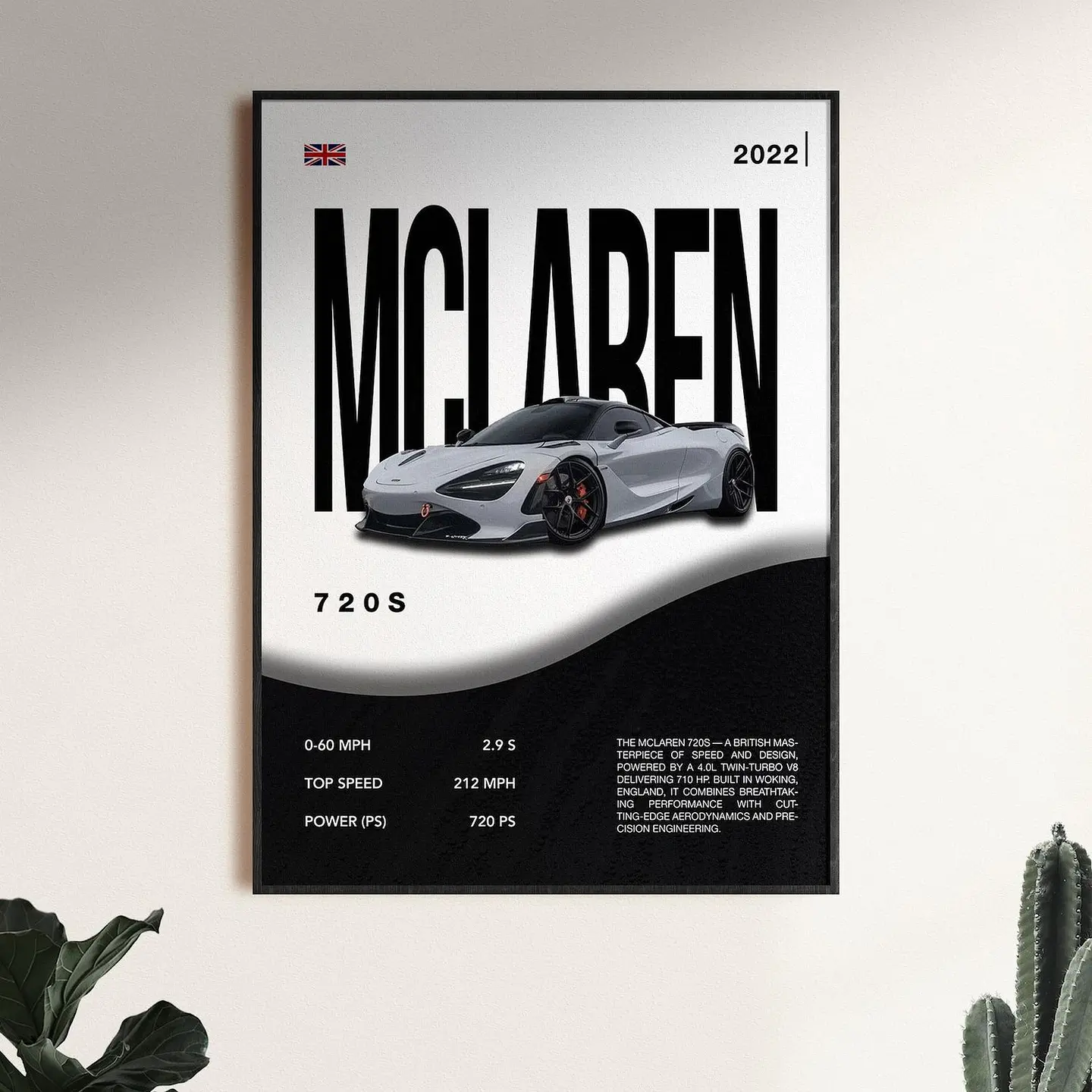 Cuadro Auto McLaren 720S + Marco 1