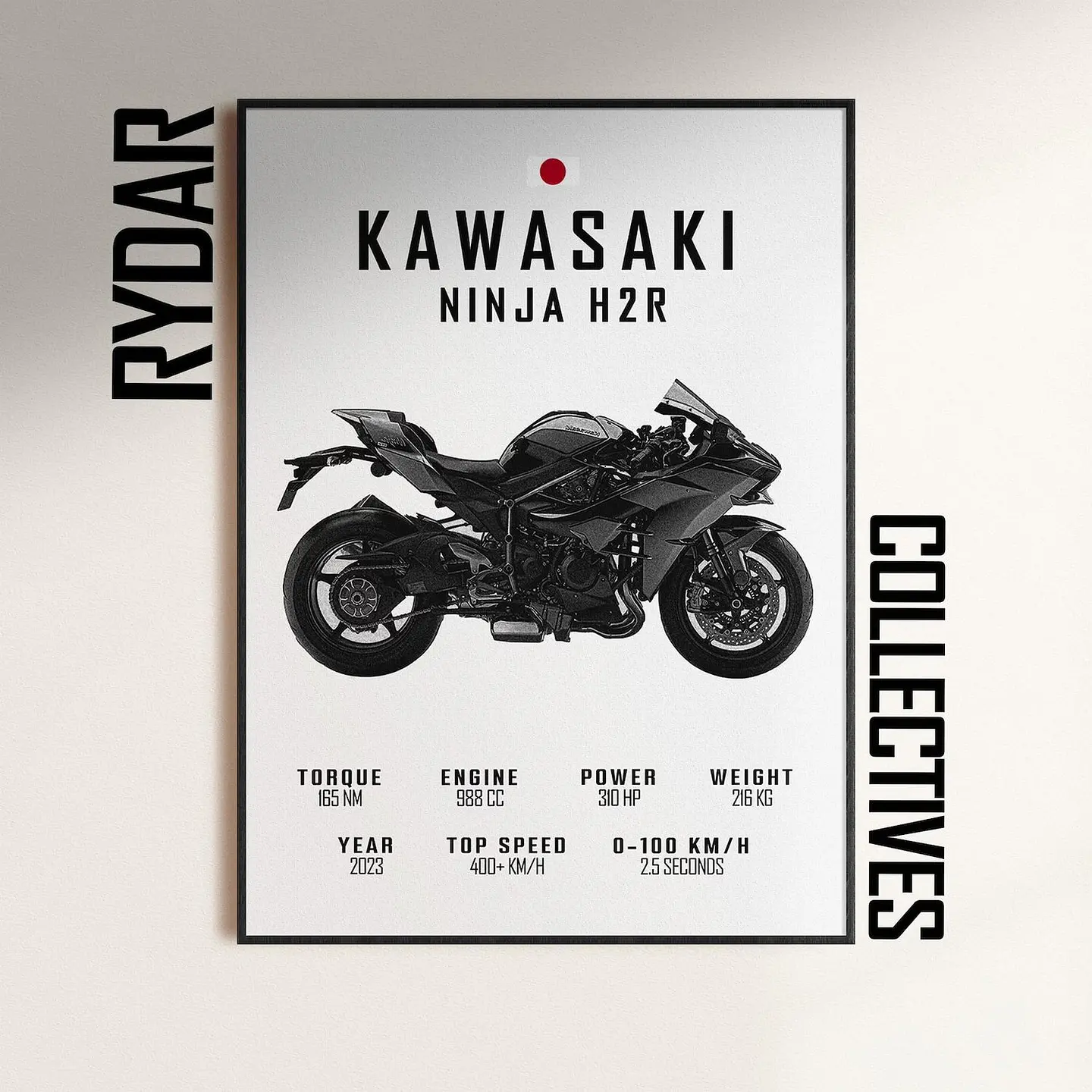 Cuadro Moto Kawasaki Ninja H2r + Marco 1