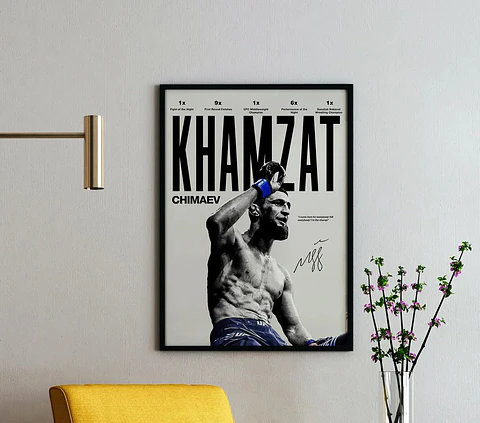 Cuadro Deportivo Khamzat Chimaev Campeón UFC + Marco
