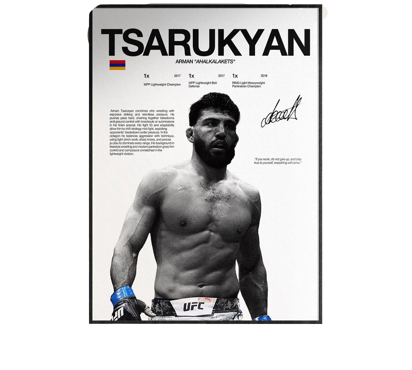 Cuadro Deportivo MMA Arman Tsarukyan UFC + Marco 1