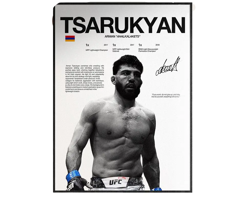 Cuadro Deportivo MMA Arman Tsarukyan UFC + Marco 1