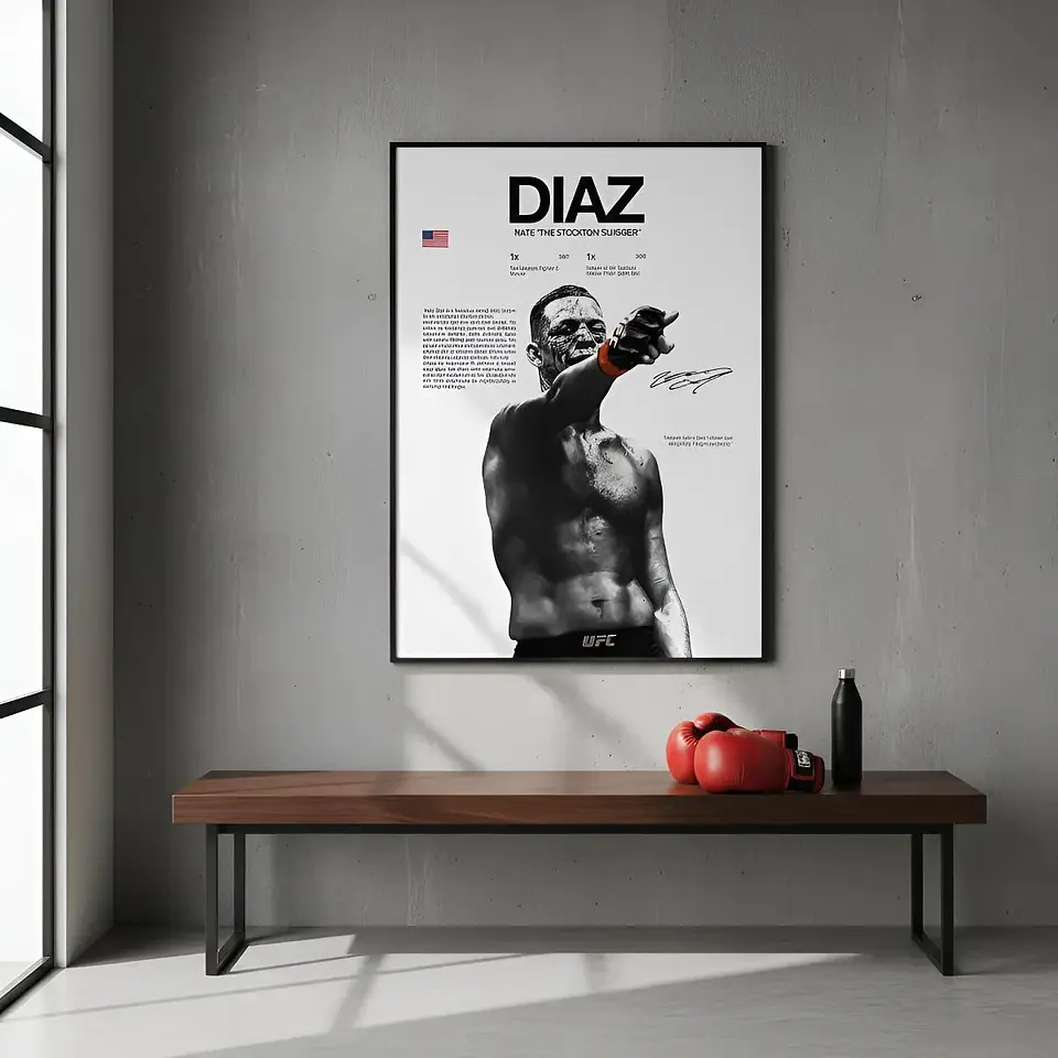 Cuadro Deportivo Nate “The Stockton Slugger” Diaz  Leyenda UFC + Marco 2