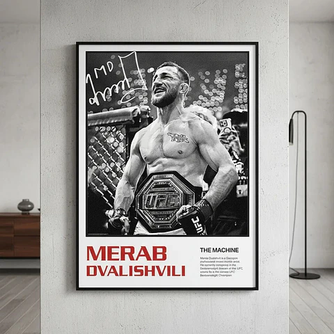 Cuadro Merab “The Machine” Dvalishvili  Ícono UFC y MMA + Marco