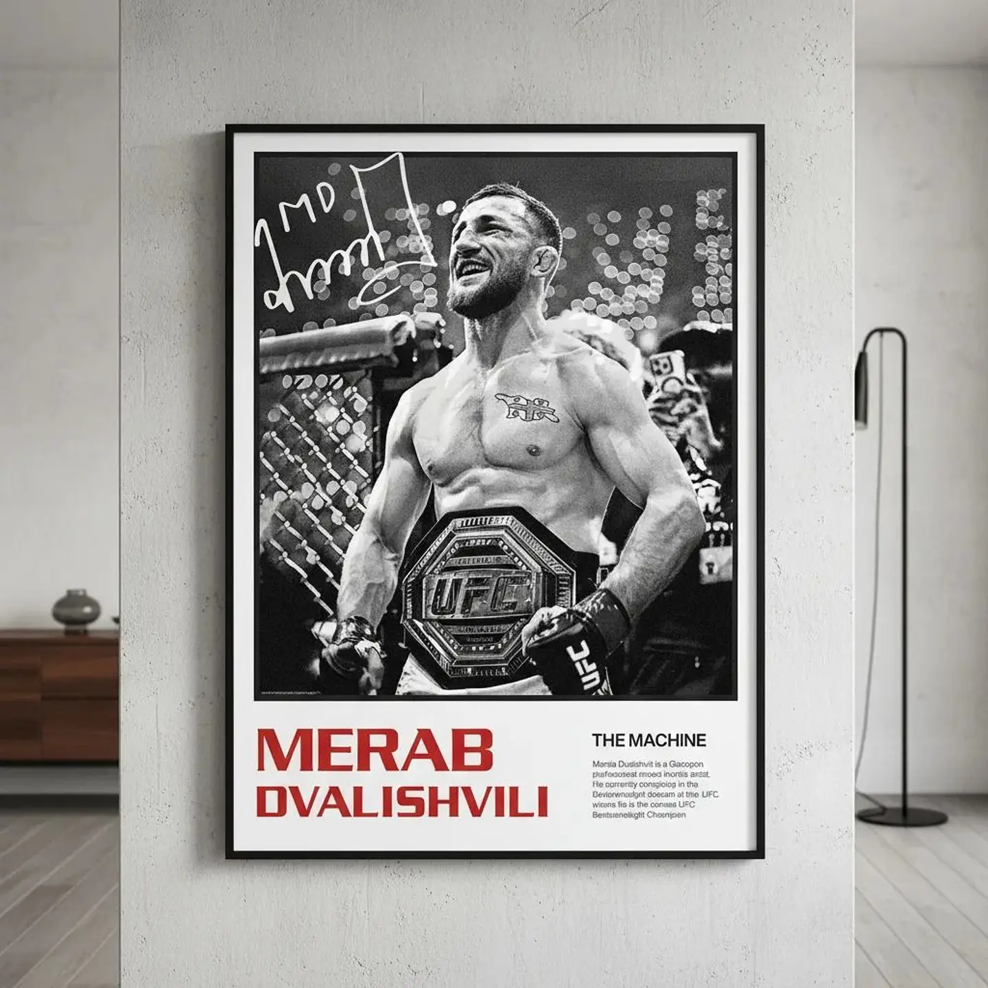 Cuadro Merab “The Machine” Dvalishvili  Ícono UFC y MMA + Marco 1