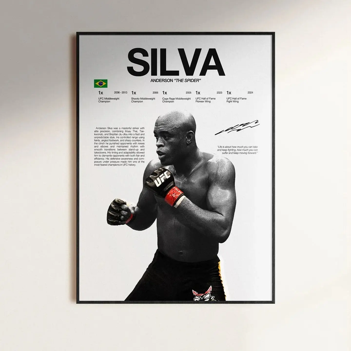 Cuadro Anderson “The Spider” Silva  Ícono UFC y MMA + Marco 1
