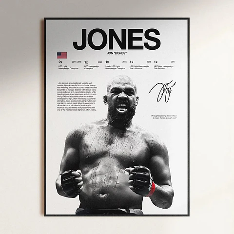 Cuadro Campeón UFC Jon Jones “Bones” + Marco