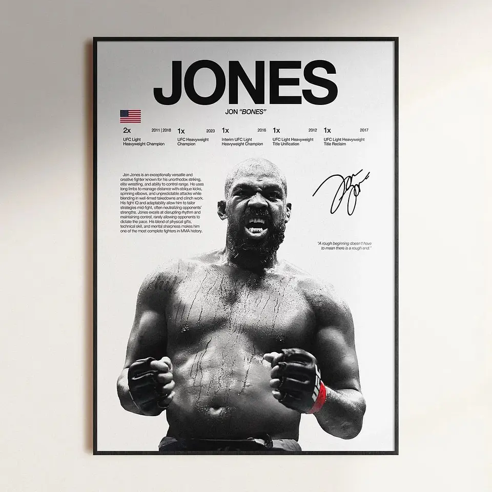 Cuadro Campeón UFC Jon Jones “Bones” + Marco 1