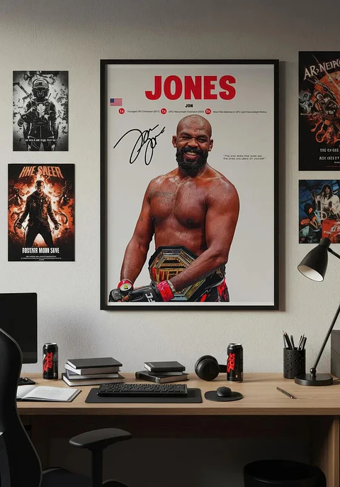 Cuadro Campeón UFC  Jon Jones “Bones” + Marco