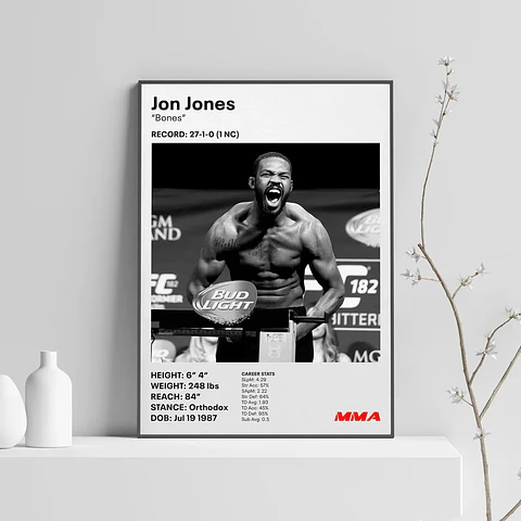 Cuadro Campeón UFC III Jon Jones “Bones” + Marco