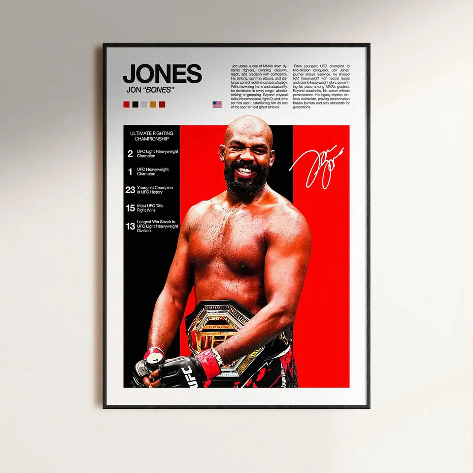 Cuadro Campeón UFC IV Jon Jones “Bones” + Marco 1