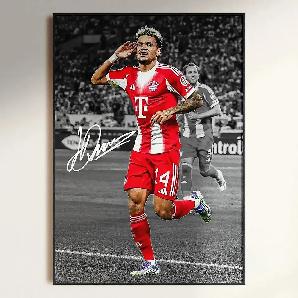 Cuadro Luis Díaz Bayern Munich Firmado + Marco 1