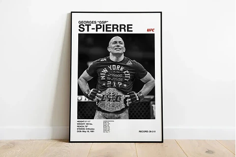 Cuadro Georges St-Pierre  Peso Welter UFC “Rush” + Marco