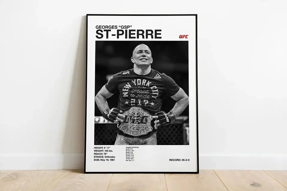 Cuadro Georges St-Pierre  Peso Welter UFC “Rush” + Marco 1