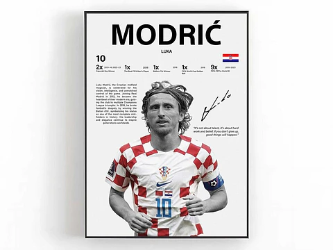 Cuadro Luka Modrić Maestro del Mediocampo + Marco