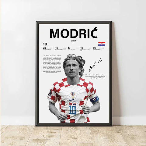 Cuadro Luka Modrić Maestro del Mediocampo + Marco