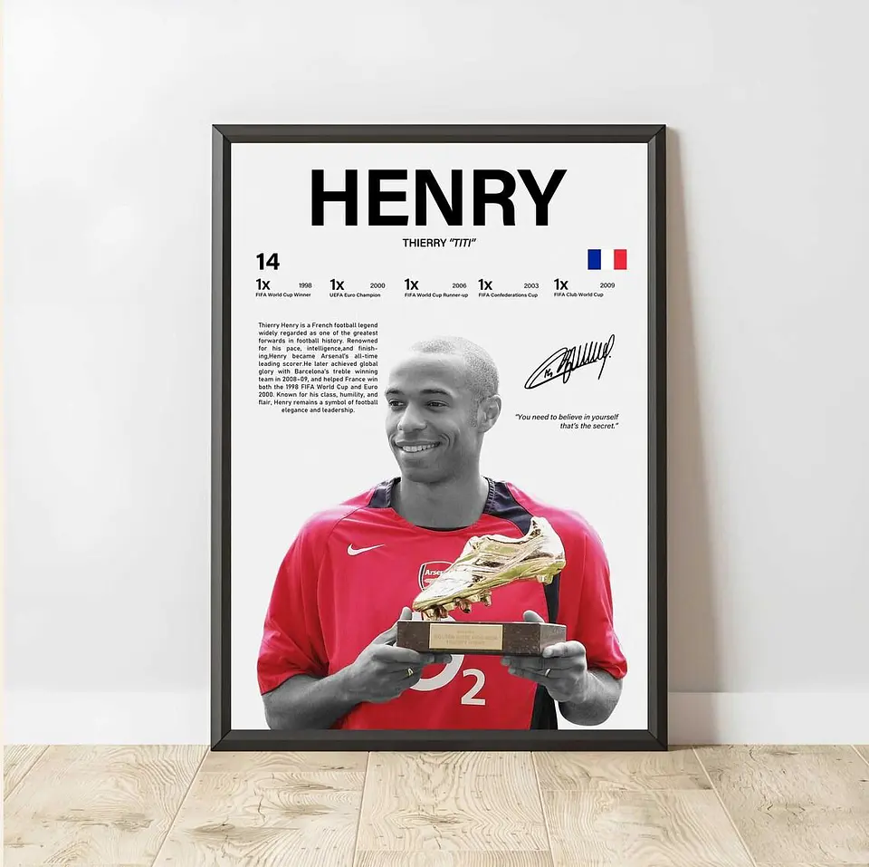 Cuadro Thierry Henry Leyenda del Arsenal y Francia + Marco 2