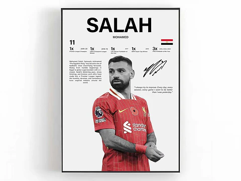 Cuadro Mohamed Salah Estrella del Liverpool y Egipto + Marco