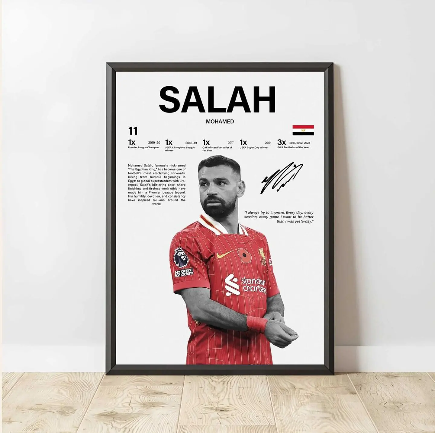 Cuadro Mohamed Salah Estrella del Liverpool y Egipto + Marco 2