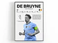 Cuadro Kevin De Bruyne Fútbol Manchester City Maestro del Juego + Marco - Miniatura 1