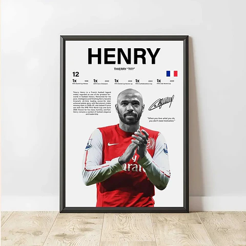 Cuadro Thierry Henry Fútbol Leyenda Francesa + Marco