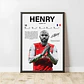 Cuadro Thierry Henry Fútbol Leyenda Francesa + Marco - Miniatura 2