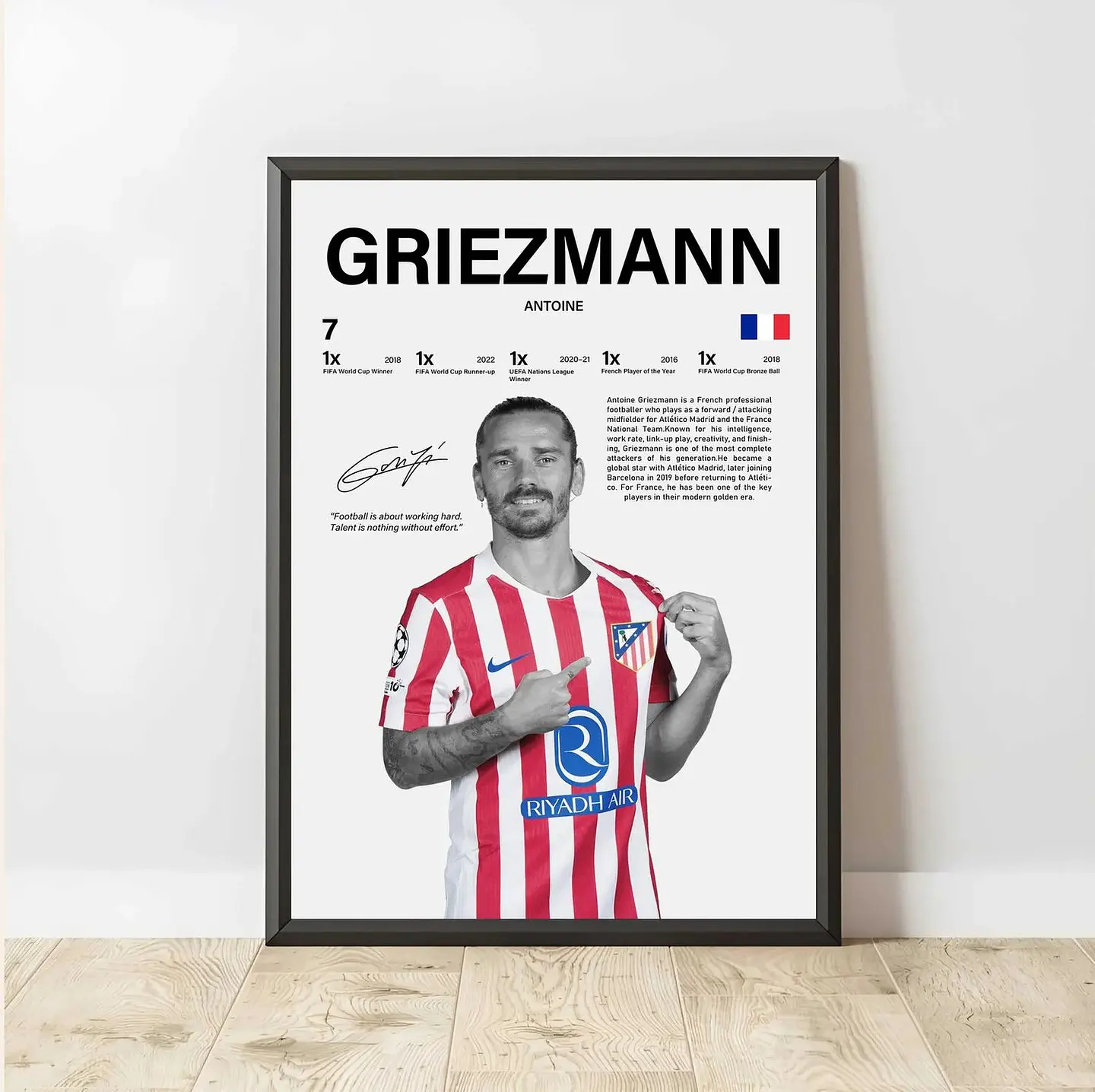 Cuadro Antoine Griezmann Fútbol Atlético de Madrid + Marco 2
