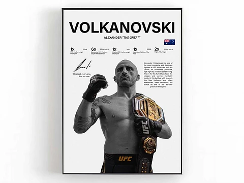 Cuadro Alexander Volkanovski N°1 Peso Pluma UFC “The Great” + Marco