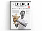 Cuadro Roger Federer Tenis “Maestro Suizo” + Marco - Miniatura 1