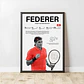 Cuadro Roger Federer Tenis “Maestro Suizo” Rojo Pasión y Grandeza + Marco - Miniatura 2