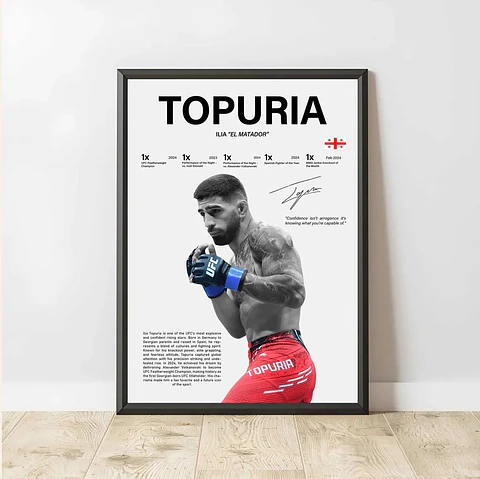Cuadro De Ilia Topuria Ufc 2026 Peleador MMA XV + Marco