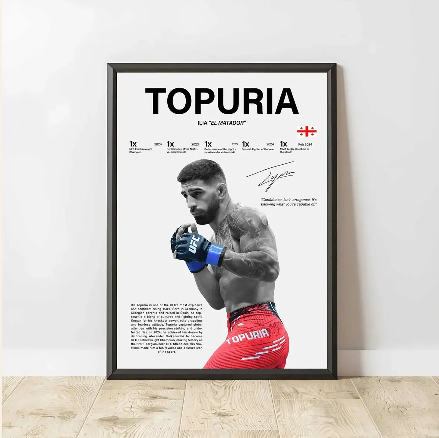 Cuadro De Ilia Topuria Ufc 2026 Peleador MMA XV + Marco 2