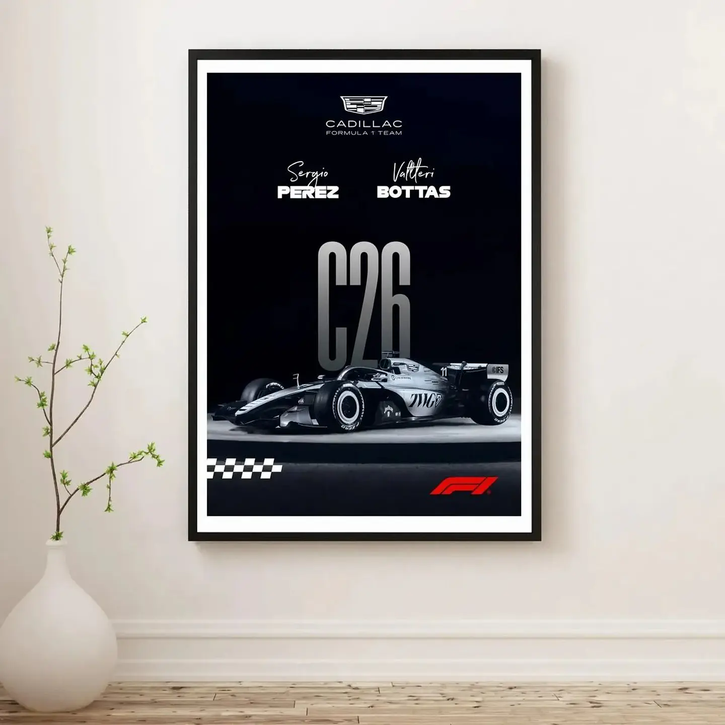 Cuadro Cadillac F1 Team Fórmula 1 Potencia Americana + Marco 2