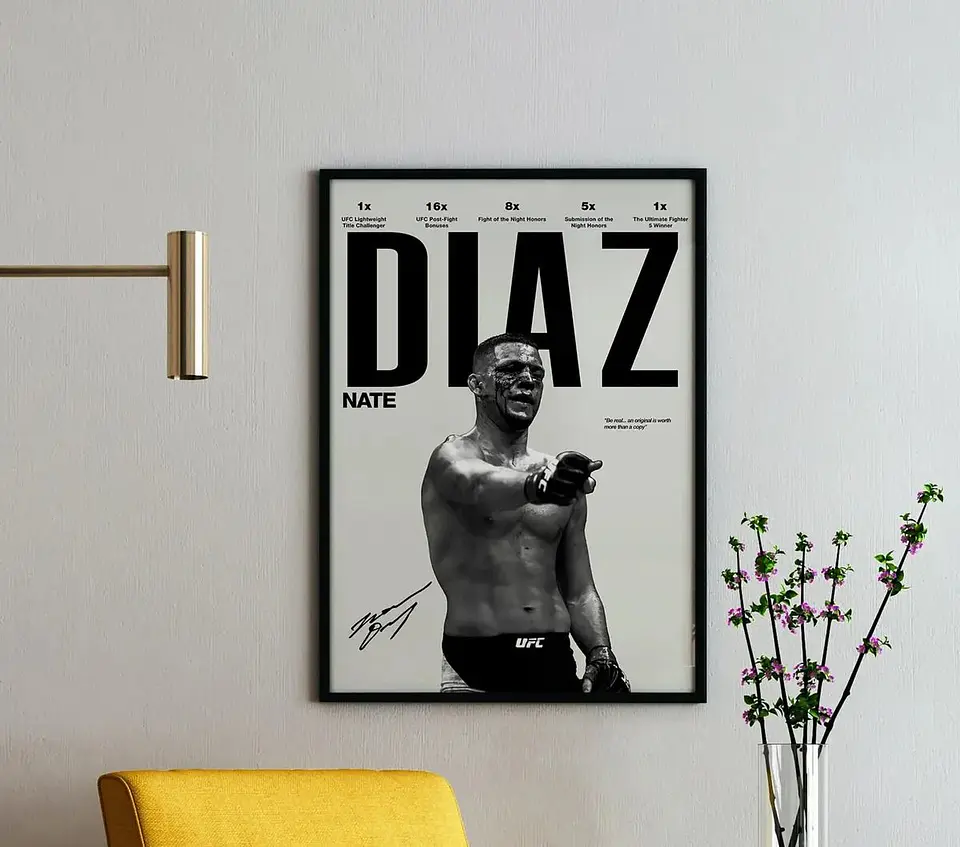 Cuadro Nate “The Stockton Slugger” Diaz UFC MMA  Marco 1